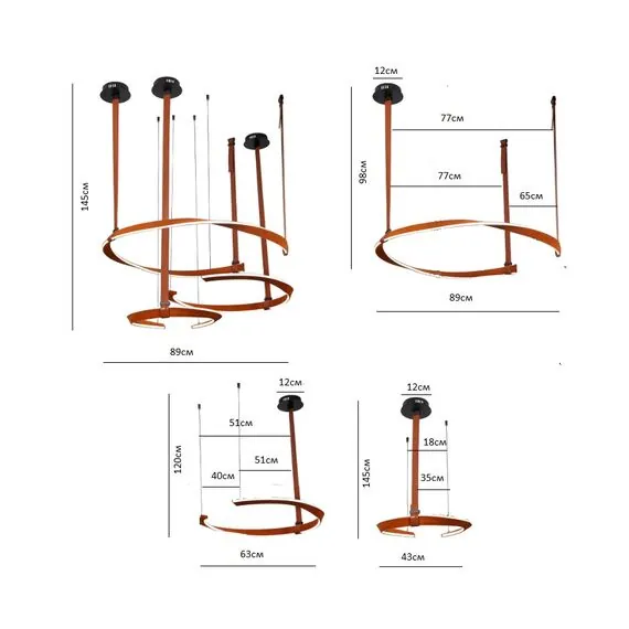 Kink Light 07656-3A,04 Подвес Маджена коричневый d89+63+43 h110 Led 55W+35W+25W (4000K), изображение 2