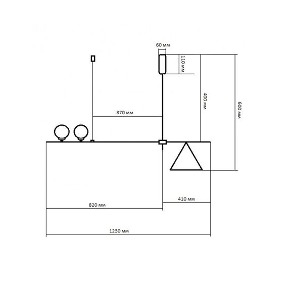 Kink Light 07620-2+1,19 Люстра Пулл черный L123 h60 G4 2*5W+E27 1*40W (лампы G4 в комплекте), изображение 2