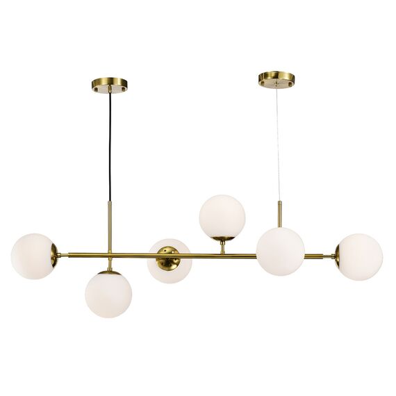 Kink Light 07622-6,20-01 Люстра Ирда бронза w120*35 h140 E27 6*40w (белые плафоны)