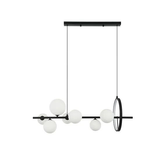 Kink Light 07608-7A,19(01) Люстра Иона черный  (плафоны белые матовые) w90*28 h150 G9 7*5W+ Led 17W (4000K) (Led) (лампами не комплектуется)