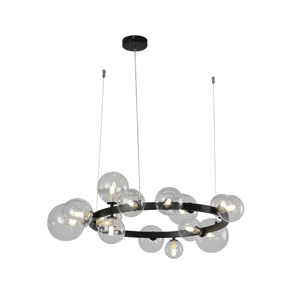 Kink Light 09408-15,19 Люстра Иона черный d85 h200 G9 15*5W (Led лампы в комплекте 4000К) 2 типа крепления