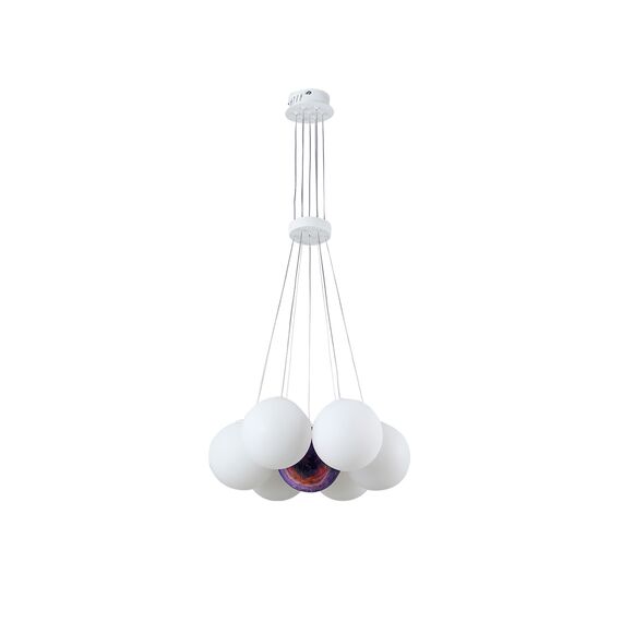 Kink Light 08475-7,01 Подвес Алди белый d45 h130 E27 7*5W (в комплекте 7 белых и 1 цветной плафон)