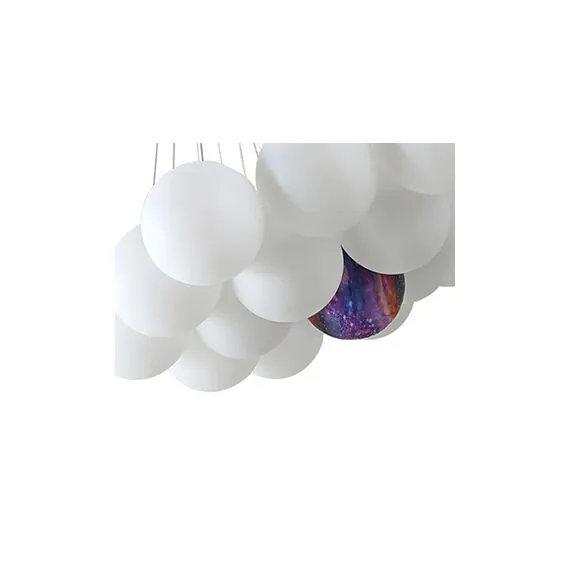 Kink Light 08475-19,01 Подвес Алди белый d75 h130 E27 19*5W (в комплекте 19 белых и 1 цветной плафон), изображение 2