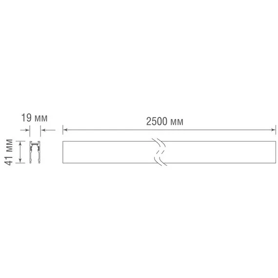 Donolux DLS2500CB Шинопровод Slim Line, накладной/подвесной/встраиваемый, DC 48 В, L2500xW18,6xH41мм, черный, без заглушек, без провода, изображение 4