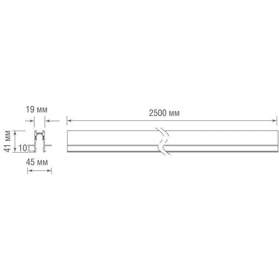 Donolux DLS2500InB Шинопровод Slim Line, встраиваемый, DC 48 В, L2500xW45xH41мм, черный, без заглушек, без провода, изображение 4