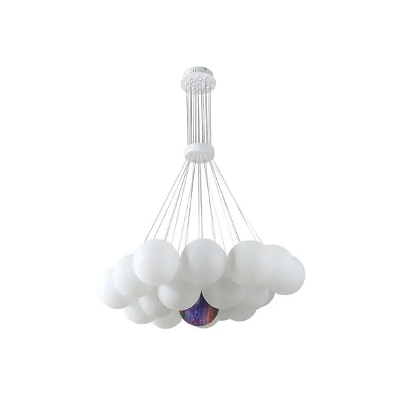 Kink Light 08475-19,01 Подвес Алди белый d75 h130 E27 19*5W (в комплекте 19 белых и 1 цветной плафон)