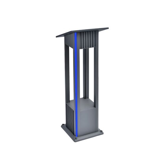 Kink Light 09206-F,16(05) Светильник уличный серый с солнечной батареей w20*20 h80 Led 8W (4000K) Декоративная подсветка синяя., изображение 2