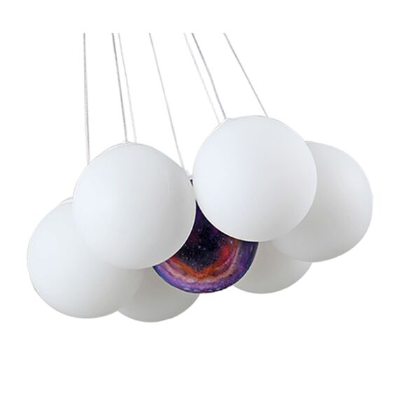 Kink Light 08475-7,01 Подвес Алди белый d45 h130 E27 7*5W (в комплекте 7 белых и 1 цветной плафон), изображение 3