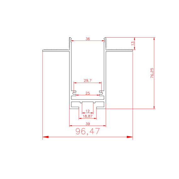 Donolux DLM012BSp 2 lines Магнитный шинопровод встраиваемый, с функцией разделения светильников на две линии, изображение 5