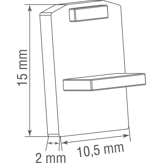 Donolux Cap DLSM B Боковая заглушка для шинопровода Slim Line Mini, L10,5xW2xH15 мм, черная, изображение 4