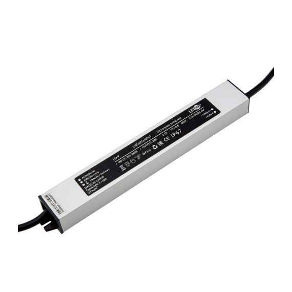 Donolux DNHF60V24IP67Slim Блок питания для светодиодной ленты 60Вт,DC24В,2.5А, IP67, 222x30x20мм,серия:DN8HF