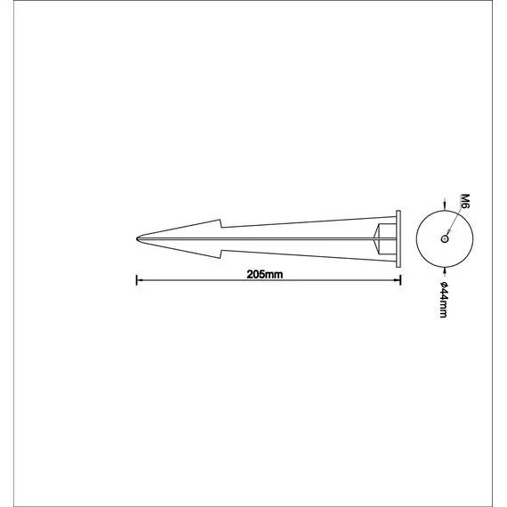Donolux Spike205DG2 Основание пика для установки в грунт стойки Pillar600DG DL20522, D40xH205 мм, изображение 4