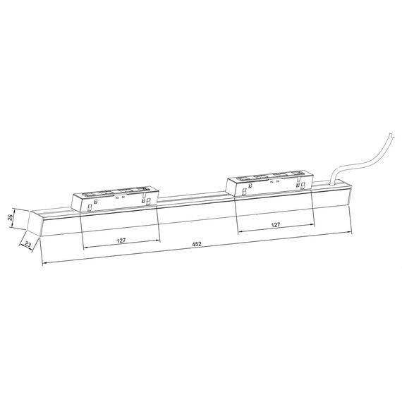 Donolux Driver 200W SPACE-Track system W Блок питания L8HF устанавливаемый в шинопровод, DC 48В 200В, 4A, L550xW22xH43 мм, белый, изображение 4