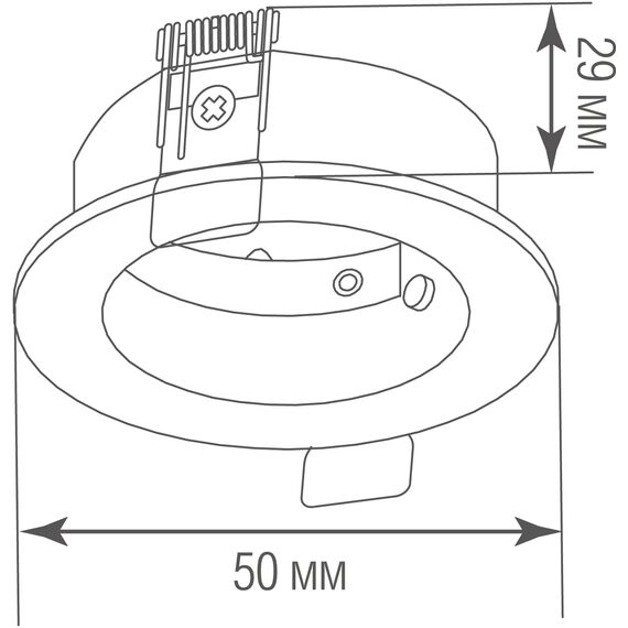 Donolux Recessed mounting 2W Встраиваемое основание с бортиком LIGHT WAVE, D50xH29 мм, монтажный диаметр D45 мм, металл, белый, изображение 4
