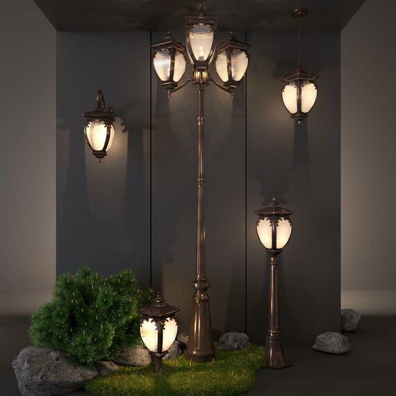 Elektrostandard a027999 GLYF-8024S Светильник садово-парковый черное золото, изображение 4