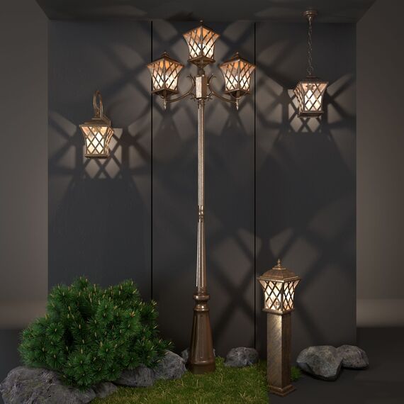 Elektrostandard a025298 Cassiopeya F/3 Светильник садово-парковый черное золото, изображение 3