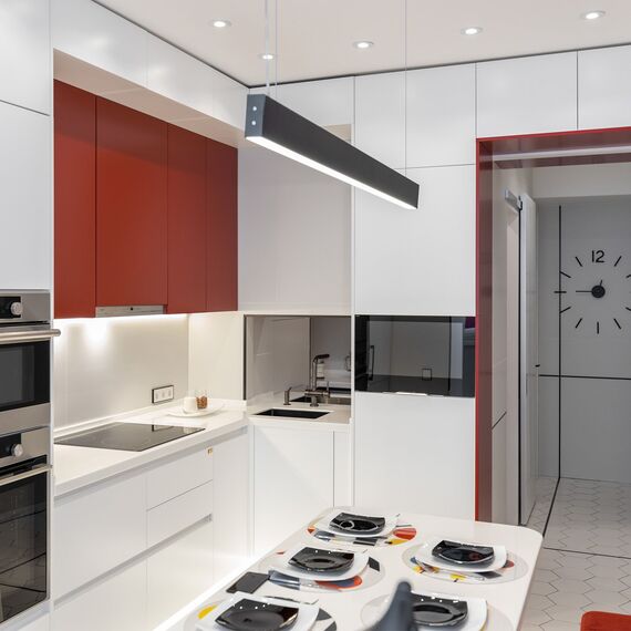 Elektrostandard a042951 101-200-30-128 Линейный светодиодный подвесной односторонний светильник 128см 25W 3000K черная шагрень, изображение 3