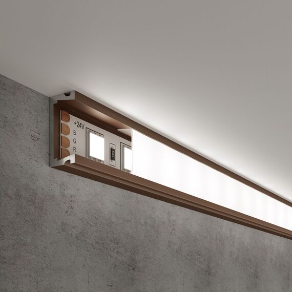 Elektrostandard a053621 LL-2-ALP006 Накладной алюминиевый профиль латунь/белый для LED ленты (под ленту до 11mm), изображение 3