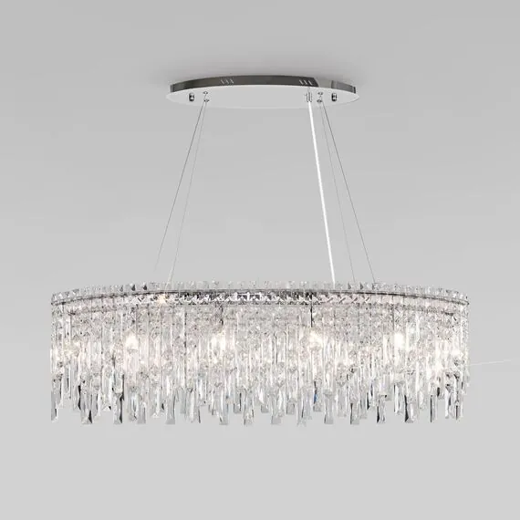 Eurosvet a065323 60159/10 Подвесной светильник хром прозрачный хрусталь Strotskis