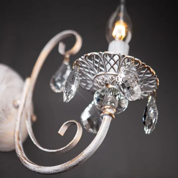 Eurosvet 00000063413 3305/1 Настенный светильник белый с золотом/прозрачный хрусталь Strotskis, изображение 3