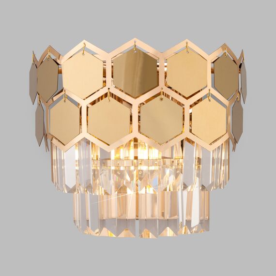 Eurosvet a055317 10124/2 Настенный светильник золото/прозрачный хрусталь Strotskis, изображение 3