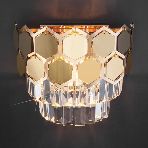 Eurosvet a055317 10124/2 Настенный светильник золото/прозрачный хрусталь Strotskis, изображение 5