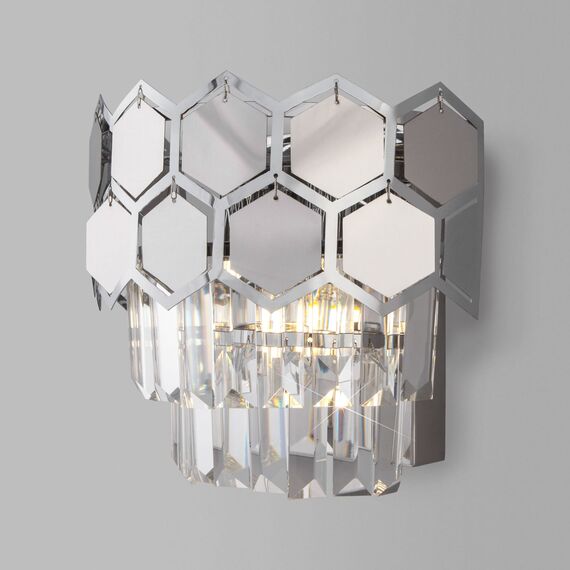 Eurosvet a055322 10124/2 Настенный светильник хром/прозрачный хрусталь Strotskis, изображение 3