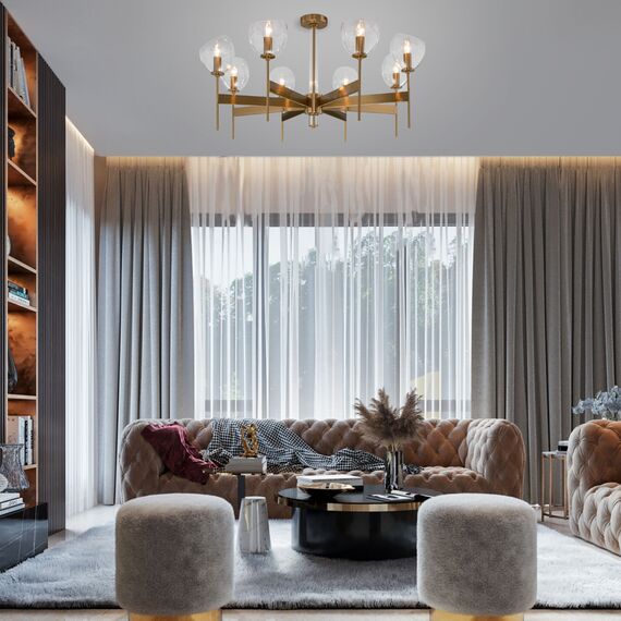 Eurosvet a060132 60130/8 Потолочный светильник латунь, изображение 3