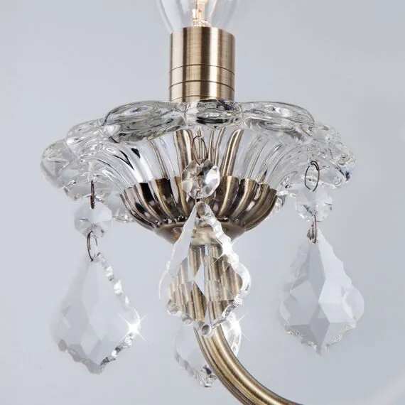 Eurosvet 00000065239 3281/2 Настенный светильник античная бронза/прозрачный хрусталь Strotskis, изображение 2