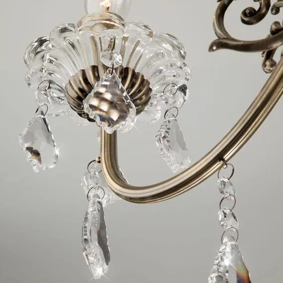 Eurosvet 00000063379 3281/8 Подвесной светильник античная бронза/прозрачный хрусталь Strotskis, изображение 2