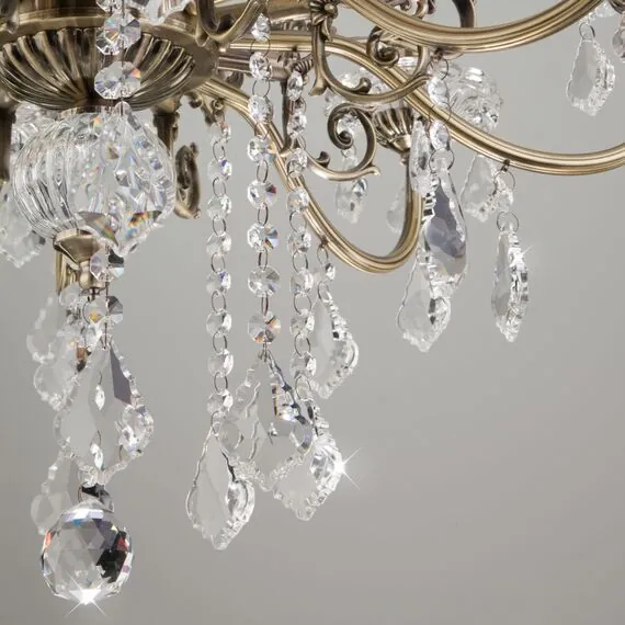 Eurosvet 00000063379 3281/8 Подвесной светильник античная бронза/прозрачный хрусталь Strotskis, изображение 3