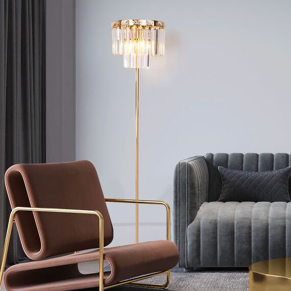 Eurosvet a060649 01137/3 Напольный светильник золото/прозрачный хрусталь Strotskis, изображение 5