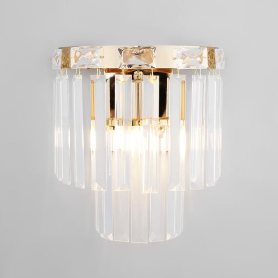 Eurosvet a060646 10130/1 Настенный светильник золото/прозрачный хрусталь Strotskis