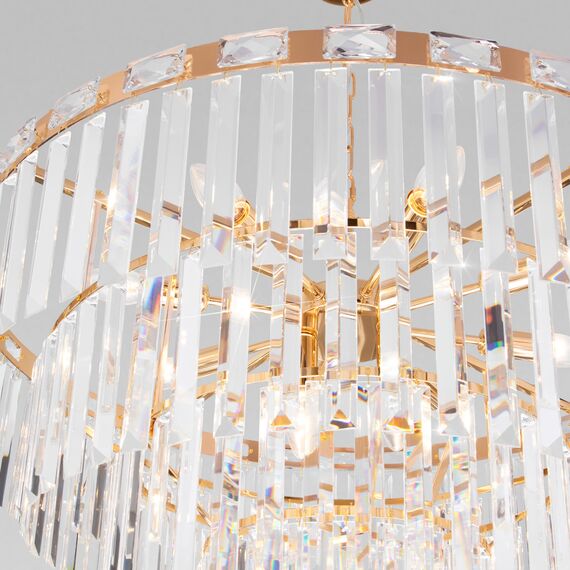 Eurosvet a060643 10130/10 Подвесной светильник золото/прозрачный хрусталь Strotskis, изображение 2