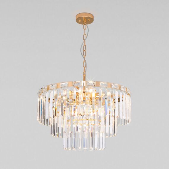 Eurosvet a060644 10130/8 Подвесной светильник золото/прозрачный хрусталь Strotskis