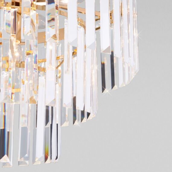 Eurosvet a060644 10130/8 Подвесной светильник золото/прозрачный хрусталь Strotskis, изображение 2