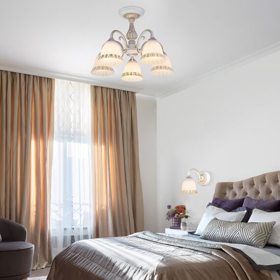 Eurosvet a045771 60107/5 Потолочный светильник белый с золотом, изображение 5