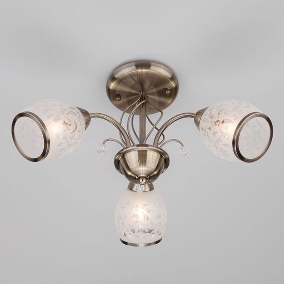 Eurosvet 00000073711 30026/3 Потолочный светильник античная бронза