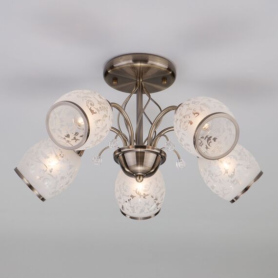 Eurosvet 00000073712 30026/5 Потолочный светильник античная бронза