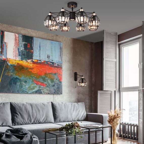 Eurosvet 00000083339 70075/8 Потолочный светильник черный, изображение 4