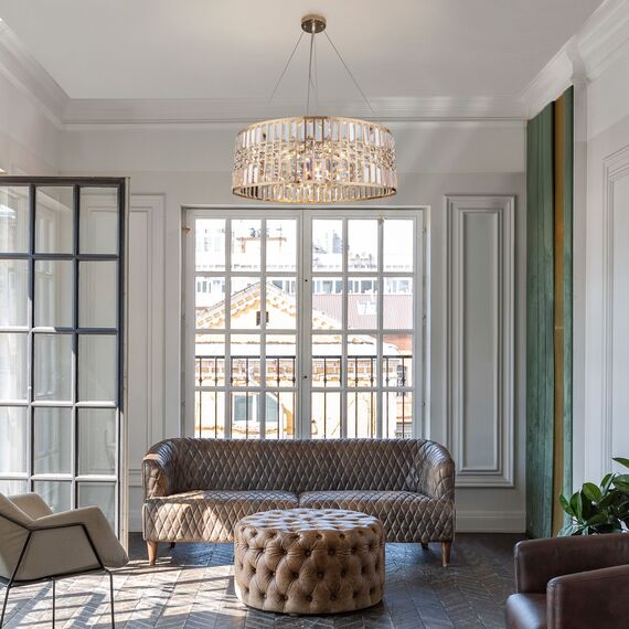 Eurosvet a054446 10125/8 Подвесной светильник золото/прозрачный хрусталь Strotskis, изображение 2