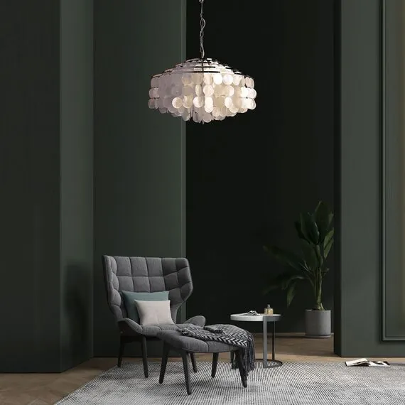 Eurosvet 00000065834 3535/6 Подвесной светильник хром/перламутр, изображение 2