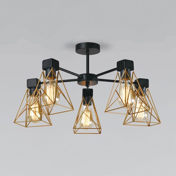 Eurosvet a061402 70107/5 Потолочный светильник черный/латунь