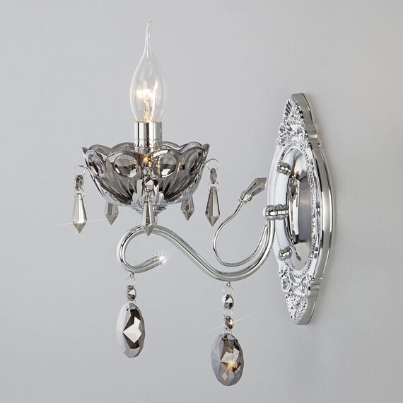 Eurosvet a045283 10103/1 Настенный светильник хром/дымчатый хрусталь Strotskis