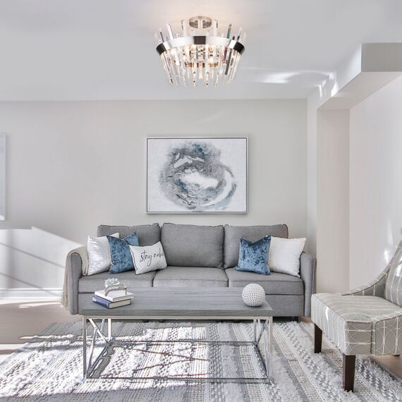 Eurosvet a047848 10111/5 Потолочный светильник сатин-никель прозрачный хрусталь Strotskis, изображение 4