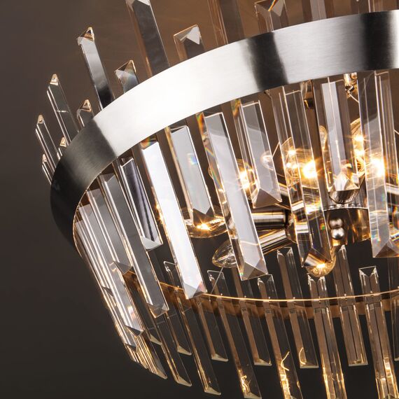 Eurosvet a047847 10111/8 Потолочный светильник сатин-никель прозрачный хрусталь Strotskis, изображение 3