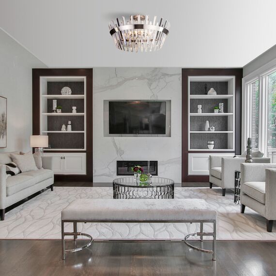 Eurosvet a047847 10111/8 Потолочный светильник сатин-никель прозрачный хрусталь Strotskis, изображение 4