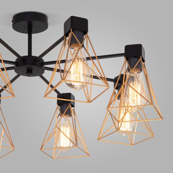 Eurosvet a061403 70107/8 Потолочный светильник черный/латунь, изображение 2