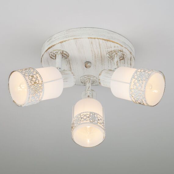 Eurosvet 00000071467 20026/3 Потолочный светильник белый с золотом