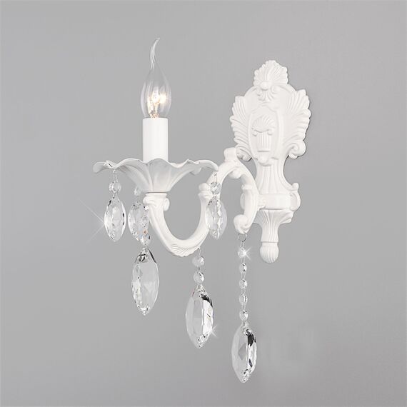 Eurosvet a045450 10108/1 Настенный светильник белый/прозрачный хрусталь Strotskis